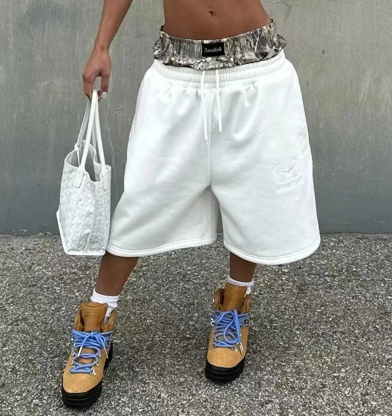 American fashion Gothic oversized double-layer casual pants mens Y2K streetwear Harajuku loose high waisted wide leg pants 260306
