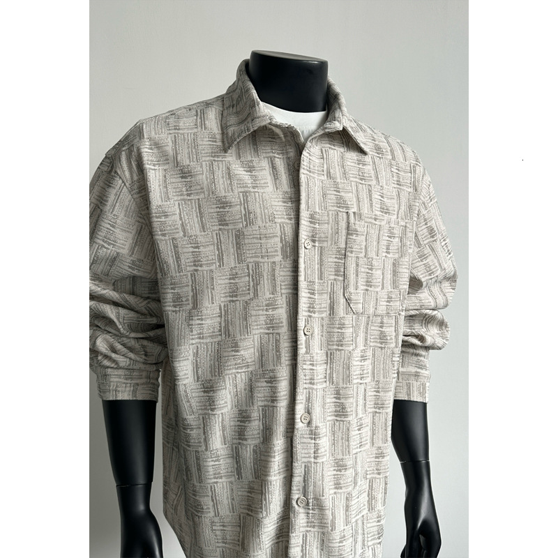 Luxury Brand Designer Clothes American Plaid Tie-Dye Corduroy Long Sleeve Shirt Men's High-End Trendy Loose Jacket Spring Casual Shirt