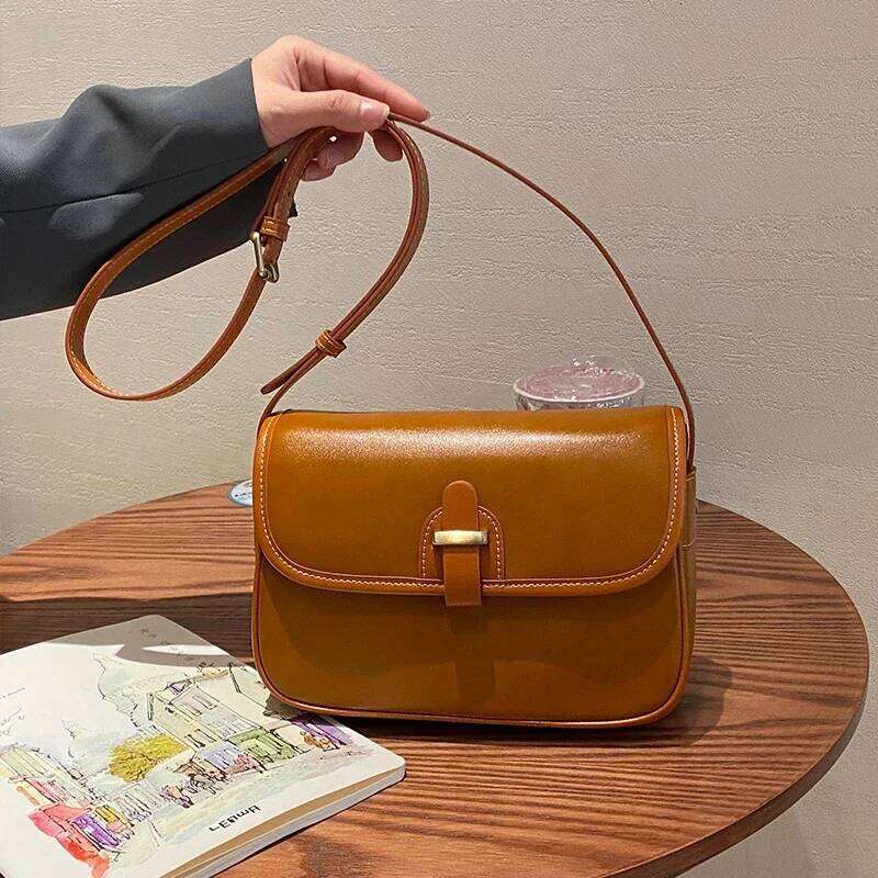 Top Grain Cowhide Leather Women's Small Square Purses And Handbag For Ladies Soft Cow Crossbody Luxury Female Postman's Bag Xiu Lai Si