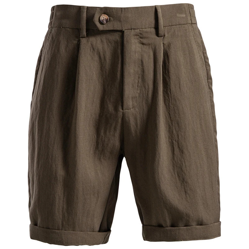 Casual Elastic Slim Shorts Mens Daily Leisure Breathable Bottoms Men 2026 Spring Summer Stylish Solid Color 260306
