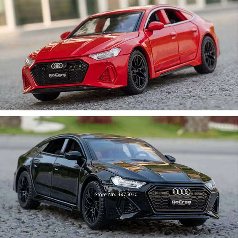 1:32 RS7 RS6 Alloy Model Toys Diecast Car Doors Opened Sound Light Pull Back Rubber Tires Miniature Vehices for Children's Gifts Z260307