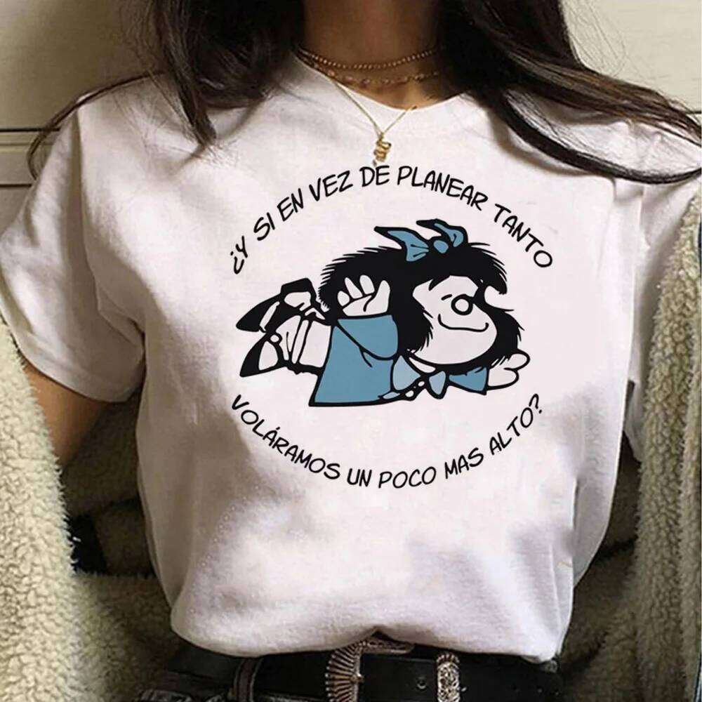 Mafalda t-shirts women harajuku Japanese anime top female 2000s manga clothes XJ260306 XJ260306
