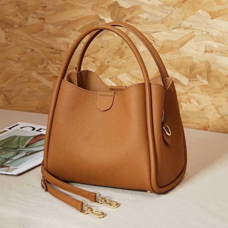 Zency 2025 Trendy Classic Womens Simple Bag Fashion Shoulder Bags Crossbody Top-handle Designer Handbag Genuine Leather H260306