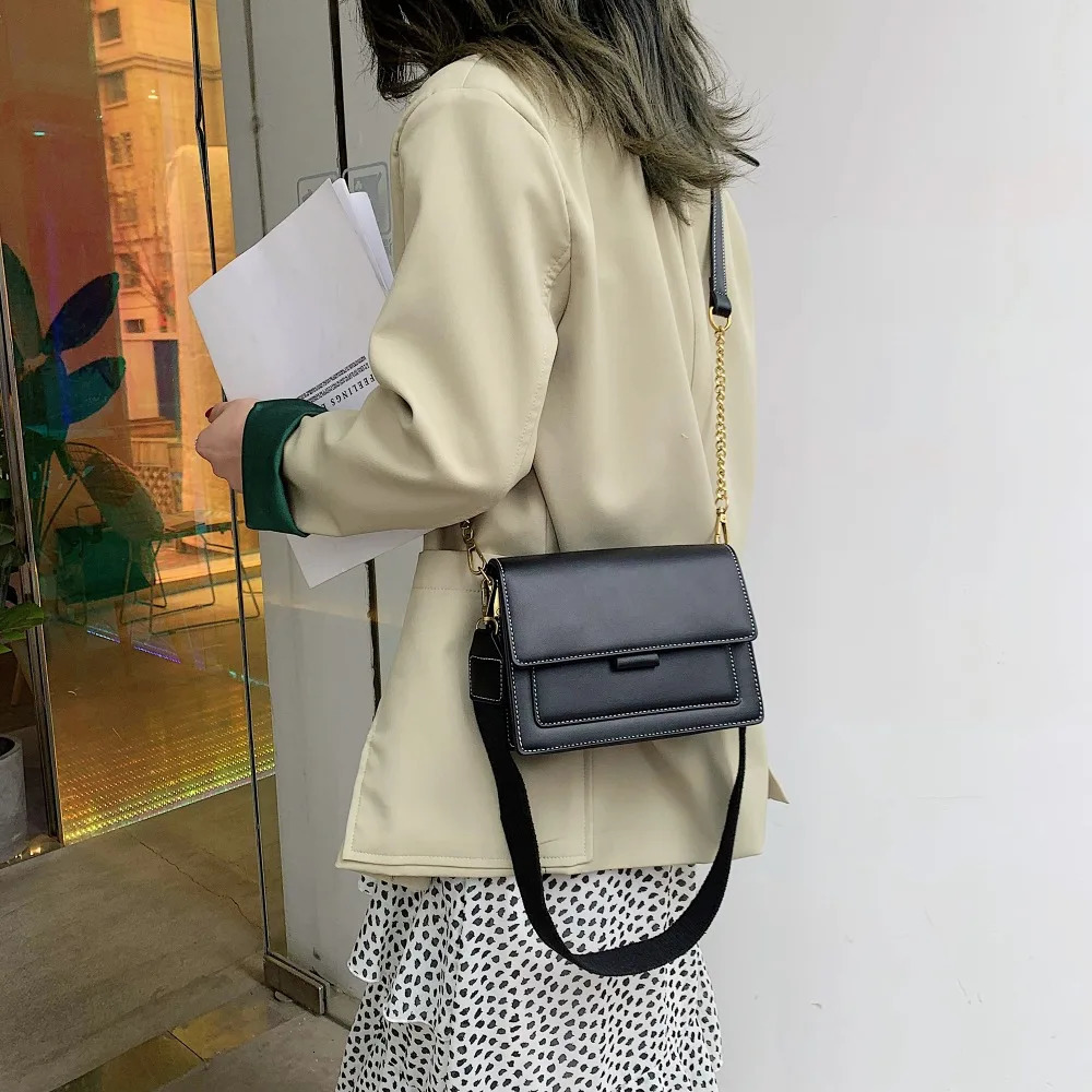 Contrast color Leather Crossbody Bags For Women Travel Handbag Fashion Simple Shoulder Messenger Bag Ladies Small Flap Bag 260306