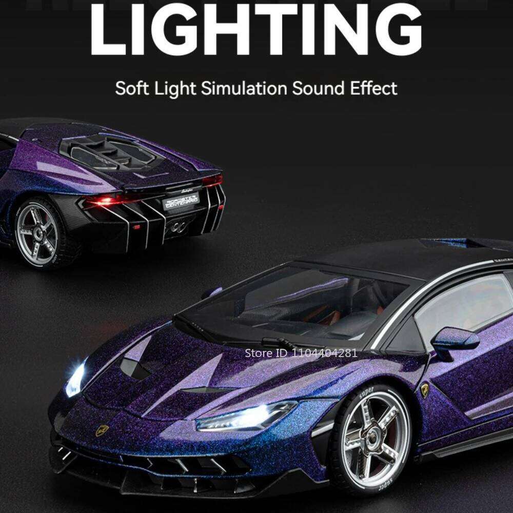 1:18 Lambor LP770 ONE Alloy Sports Car Diecast Model Toys Sound Light Pull Back Doors Opened Vehices for Adult Boy Birthday Gift Z260306