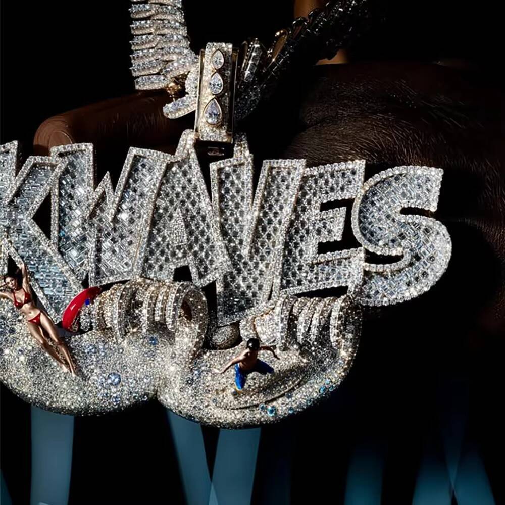 Factory Customized Moissanite Pendant Men Iced Out Jewelry VVS Moissanite Diamonds 3D Custom Letter Hip Hop Pendant