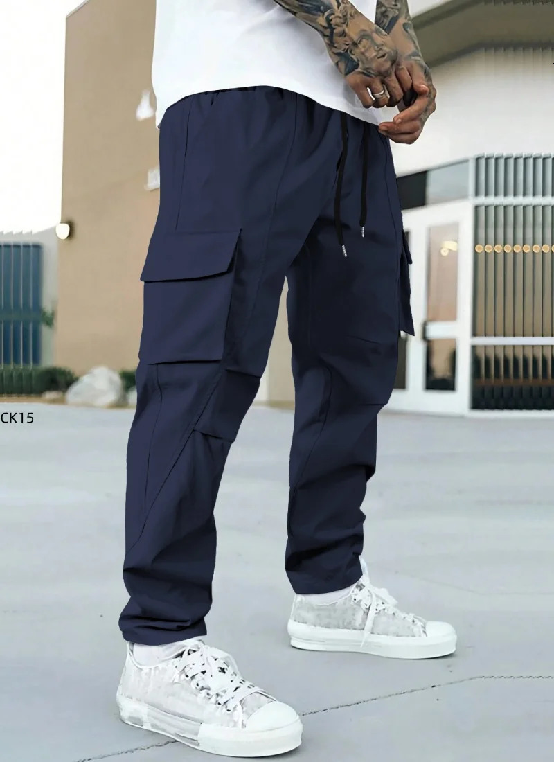 Mens Cargo Pants Multi-pocket Waterproof Wear-Resistant Casual Training Trousers Comfortable Breathable Overalls Clothing 260305