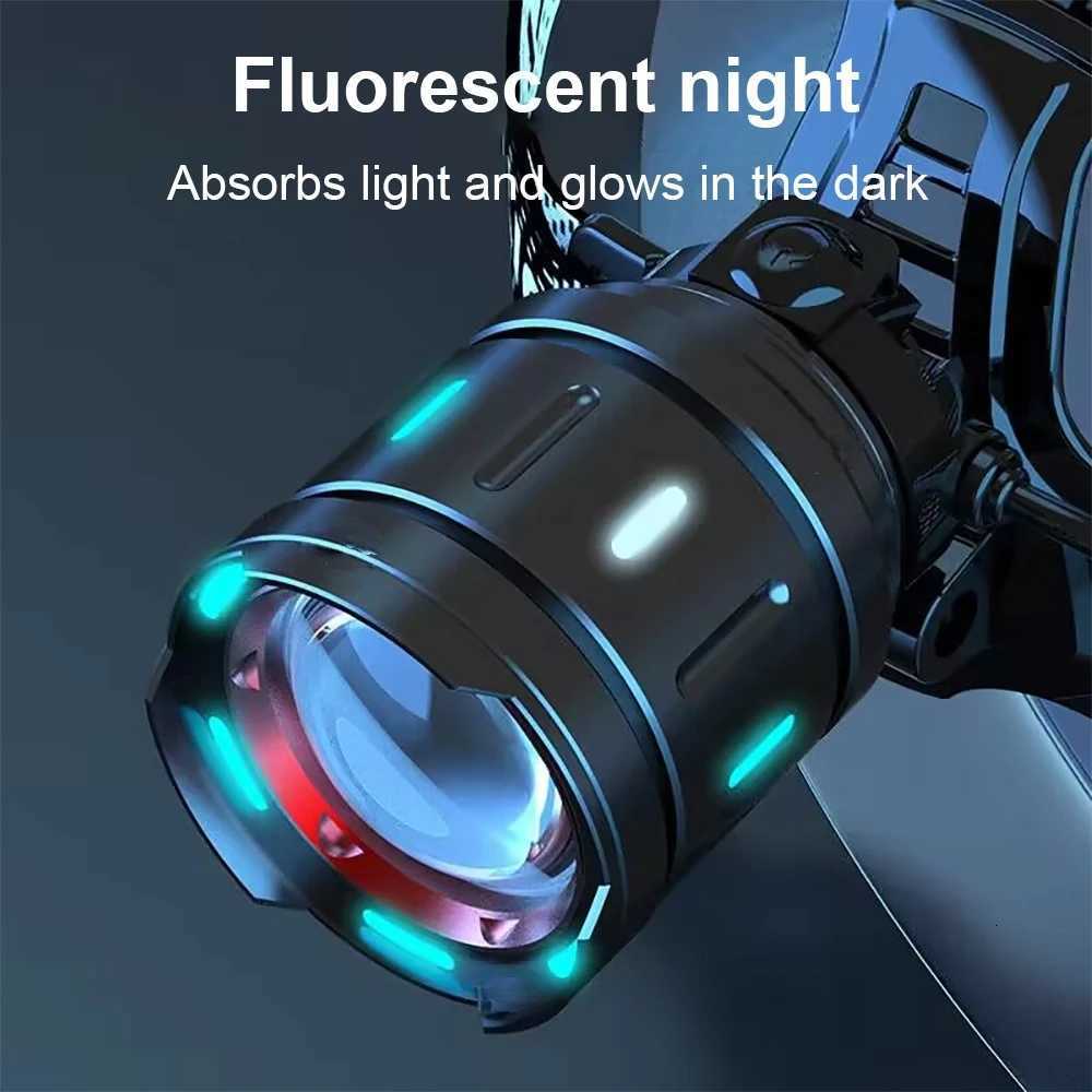2025 New Super Powerful Headlamp 800W LED IR Sensor Headlight Rechargeable Head Flashlight 5000 Meter Head Lamp Fishing Lantern H260307