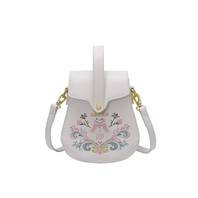 PU leather womens singleshoulder bag Chinesestyle embroidered embossed flap buckle handheld crossbody for women 260307