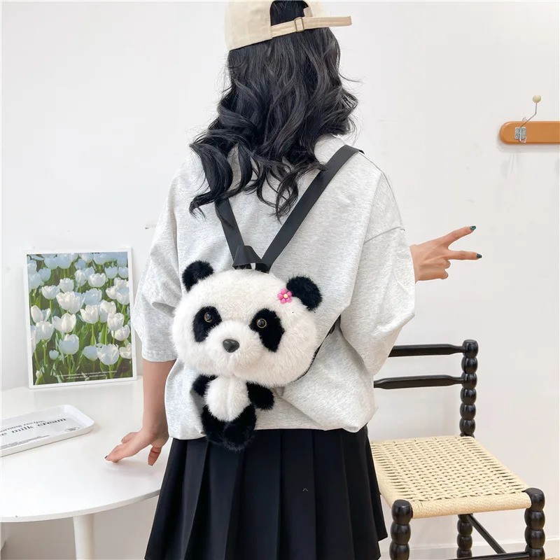 Womens Bag Fashion Panda Plush Nice Single Shoulder Crossbody Doll Backpack Cute Cartoon Kawaii Tote 260307