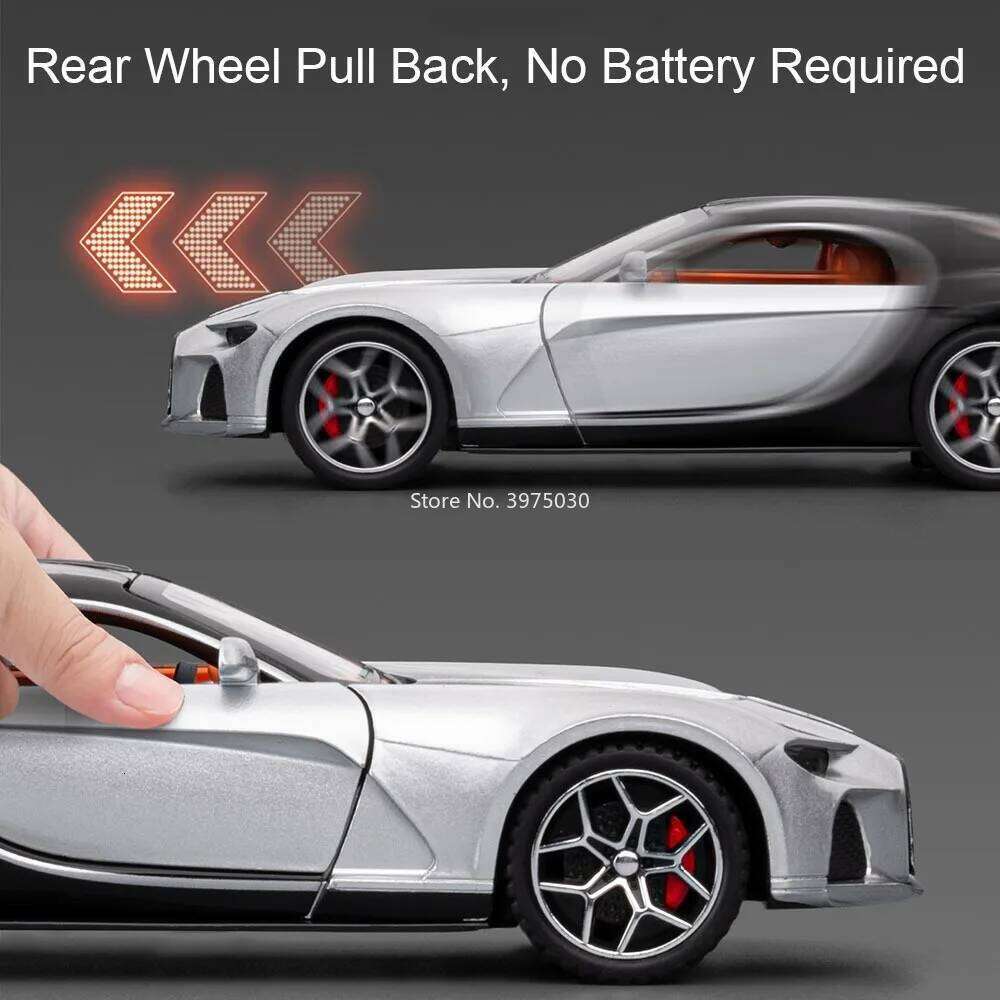 1:32 Atlantic Bolide Alloy Models Cars Diecast Toys with Light Music Miniature Vehicles Doors Opened Sports Car Model Ornament Z260307