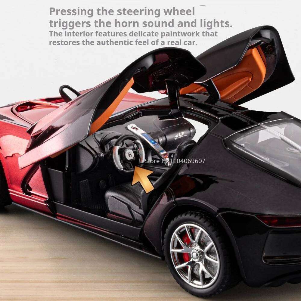 1:24 Atlantic Lambor LP770 Miniature Sportscar Alloy Diecast Model Toy Front Wheel Steering Doors Opened Cars Exquisite Ornament Z260307