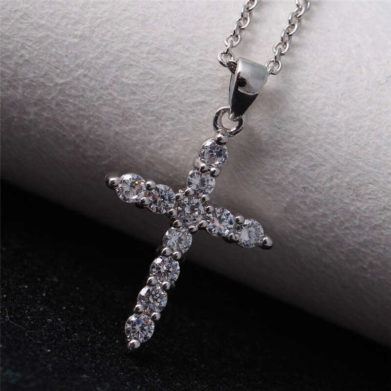 European and American high-quality men's accessories, micro-inlaid AAA zircon cross pendant, hip-hop Cuban chain