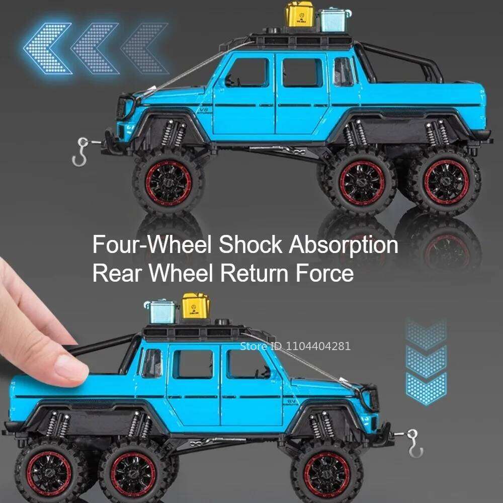 1:24 G63 G550 Diecast Alloy Miniature Model Toys Cars Sound Light Pull Back Doors Opened Off-road Vehicles Boys Birthday Present Z260306