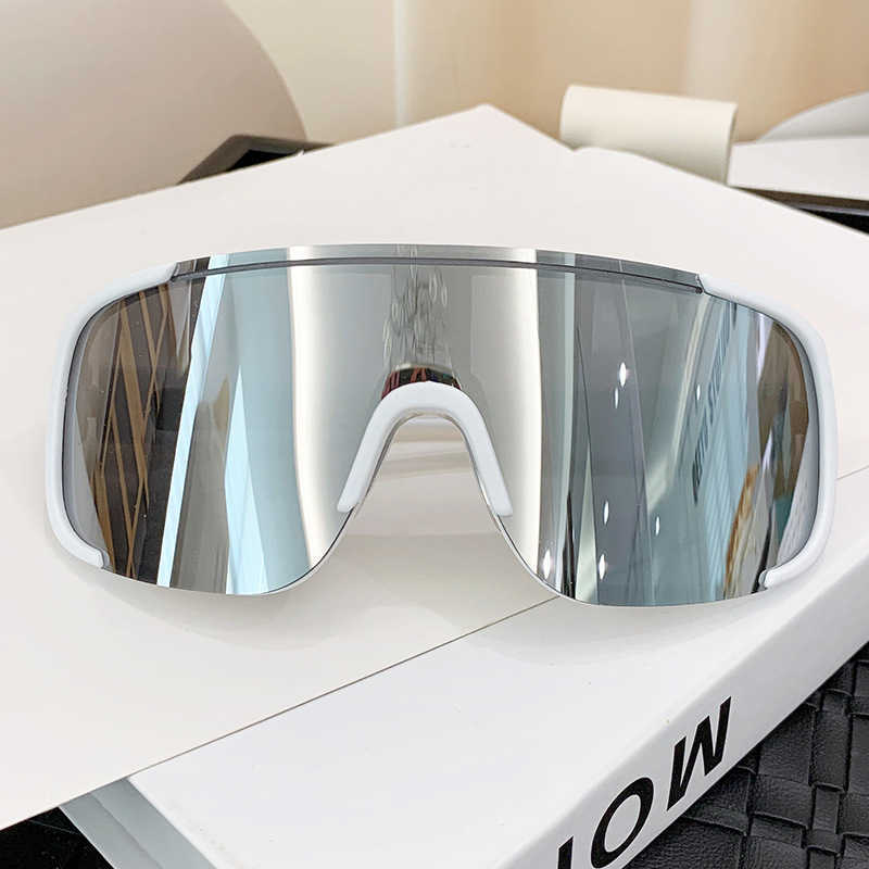 Cycling Color-Changing Glasses Personality One-Piece Large Frame Sunglasses Women Ski Goggles Windproof UV Protection Sports Glasses S260304
