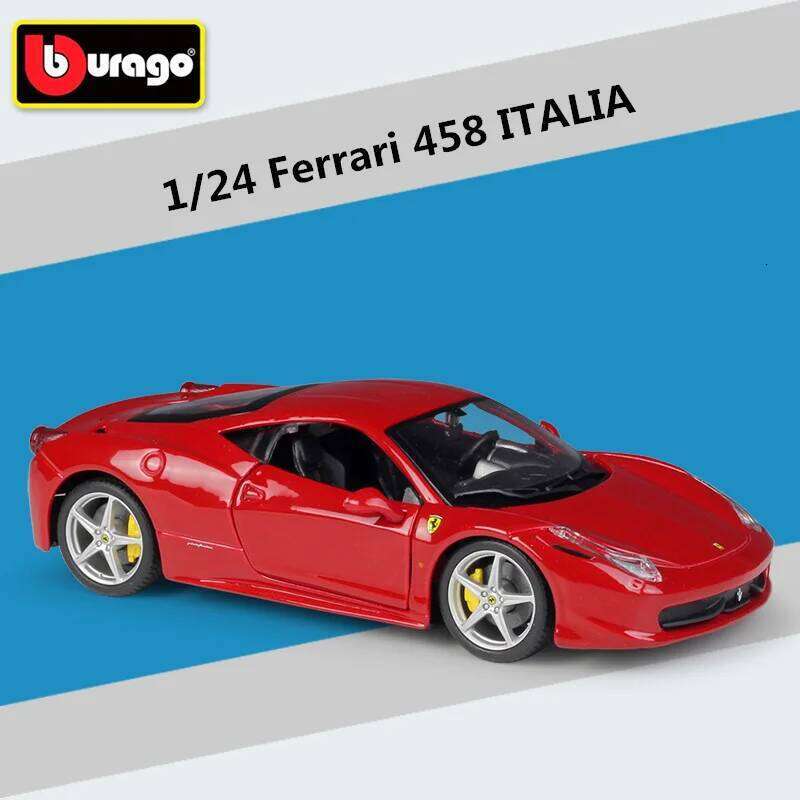 Bburago 1:24 Ferrari 458 Italia Alloy Sports Diecasts Metal Track Racing Car Vehicles Model High Simulation Kids Gifts Z260306