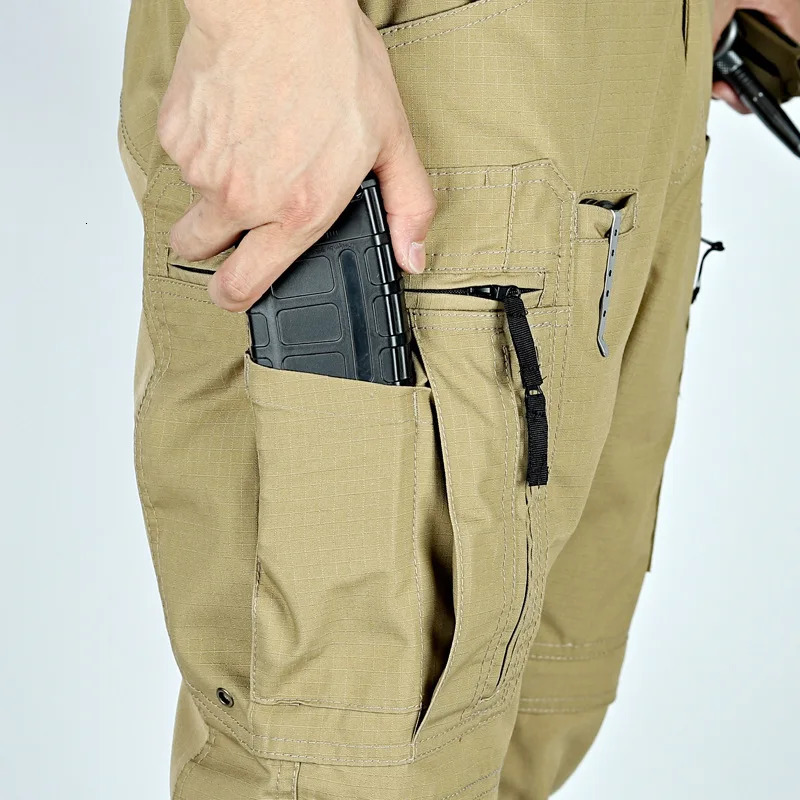 Military Tactical Pants Mens Cargo Trousers Casual Outdoor Waterproof Pants Multi-pocket Wear-resistant Breathable Workwear 260305