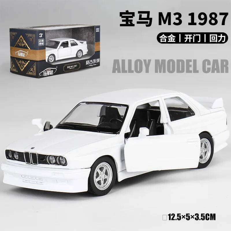 1:36 BMW M3 E30 1987 Porsche 911 Turbo Audi Quattro Metal Alloy Diecasts & Toy Vehicles Model Car For Children Z260306