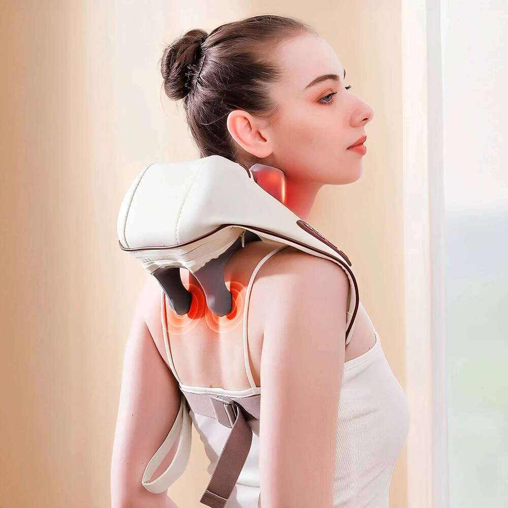 - and Shoulder Massager, Cordless Lymphatic Neck Massager with Heat for Pain Relief Deep Tissue, Portable Recharge 26Y0307