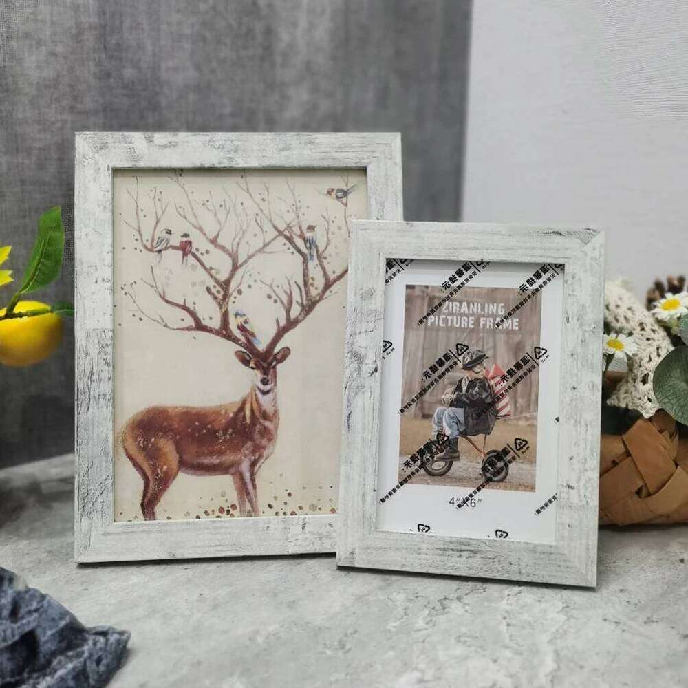 Retro Wooden Desktop 10X15 15X20 20X25 A4 Picture Frame Stand For Pictures Photo Decor Commemorative Gift H260306