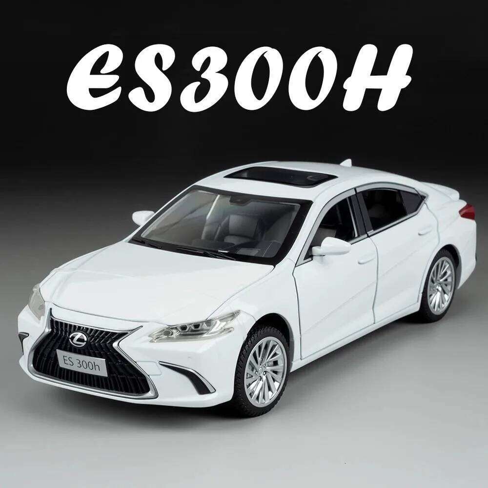 1:24 ES300H LX570 Miniature Model Toy Diecast Alloy Car Shock Absorption Exquisite Models Sound Light Pull Back Cars Decoration Z260306