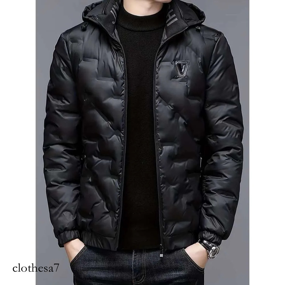 Windproof High Quality Men's Full-Zip Hooded Jacket With Design | Polyester Shell, Soft Lining, Full-Length Zipper Closure, Casual & Outdoor