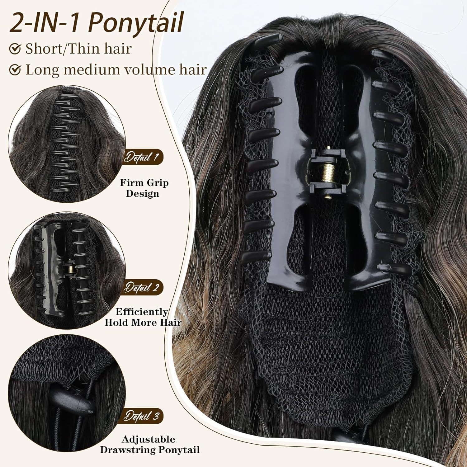 Synthetic Wigs Gladys Water Wave Ponytail Heat Resistant Synthetic Fiber Curly Drawstring Ponytail Hair for Black Women 231204