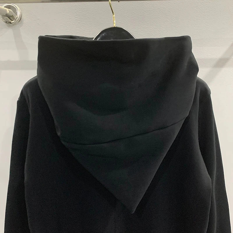 Autumn Zipper Black Hoodies Mens Womens Sportswear Jacket American Rock Hip Hop Street Wear Elastic Knitted Coats 260305
