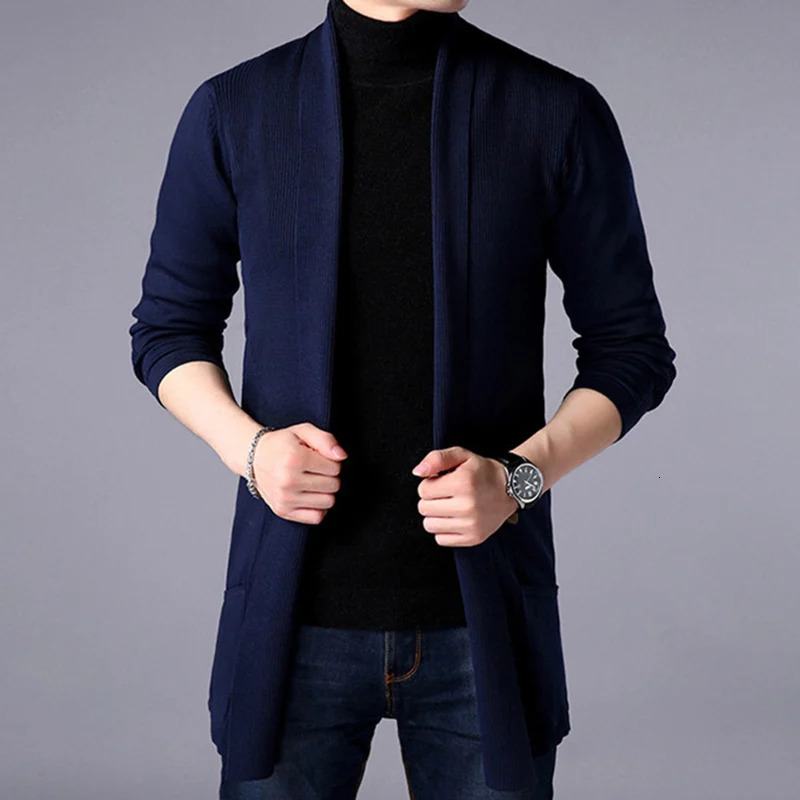 FAVOCENT Men Thin Knitted Cardigan Sweater Spring Autumn Solid Sweater Bottoming Long Sleeved Mens Slim Fit Cardigan Sweater 260306