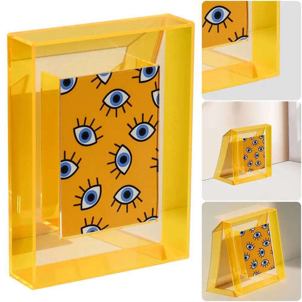 5 Inch Transparent Photo Acrylic Photocard Holder Floating Picture Frame for Tabletop Gallery Display H260306