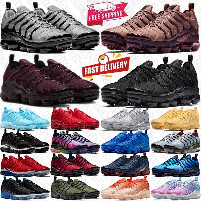 Free Shipping TN plus vapores Running Shoes Women Mens Trainers Smokey Mauve Cool Grey Coquettish Purple Neon Pastel Game Royal plus tns sneakers