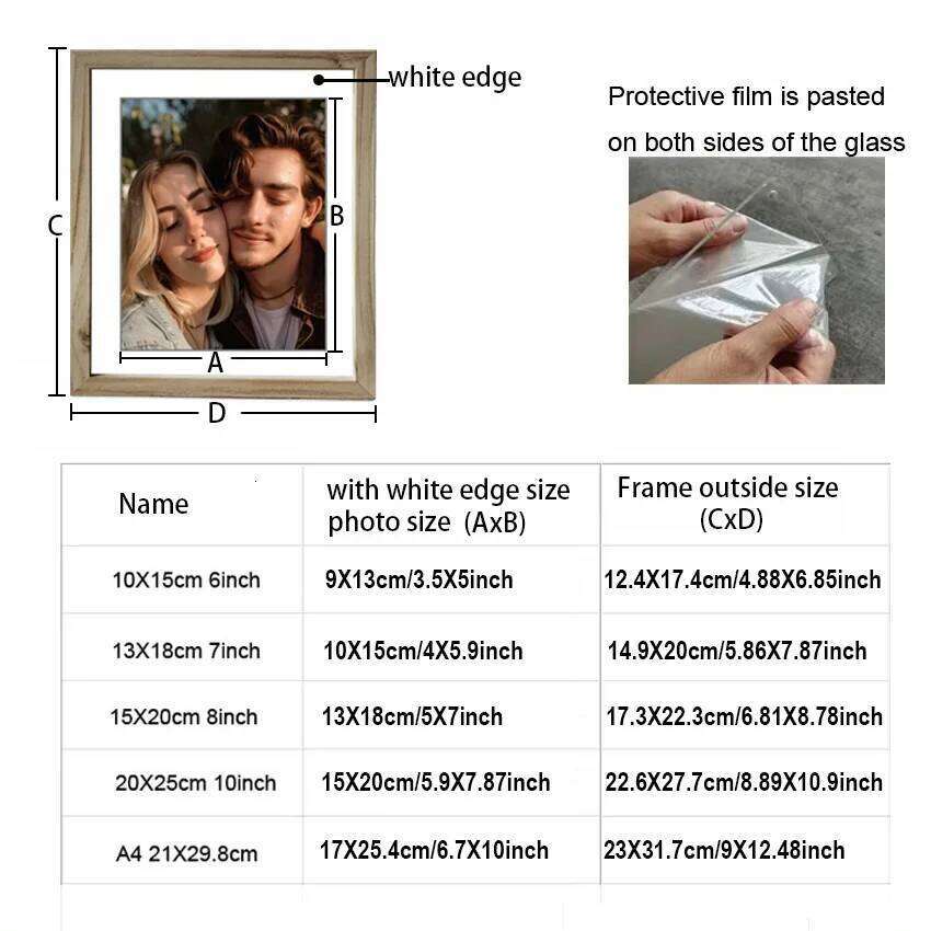 Frame,Custom Wooden Picture Walls Vintage Photo Frame Stand For Pictures Commemorative Gift 10X1515X20 20X25 A4 H260306