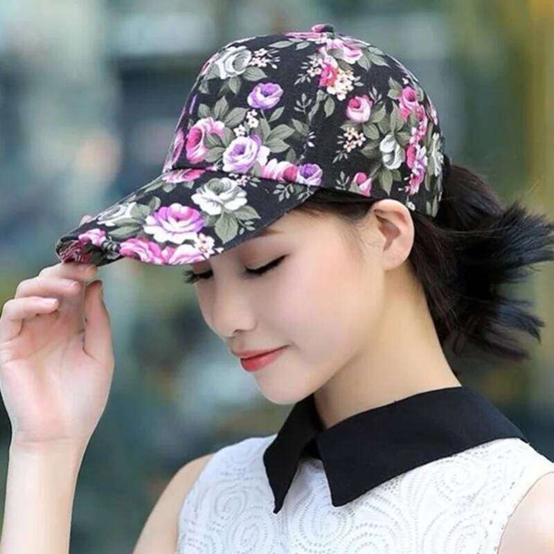 Fashion Women's Summer Floral Print Trucker Hat Outdoor Streetwear Female Baseball Cap With Flowers And Plants Design Y260304