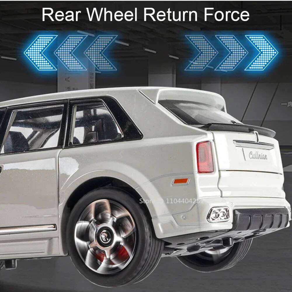 1:20 Rolls-Royce Cullinan Balck Badge Model Toys Diecast Alloy Car Doors Opened Sound Light Pull Back Children's Birthday Gifts Z260306