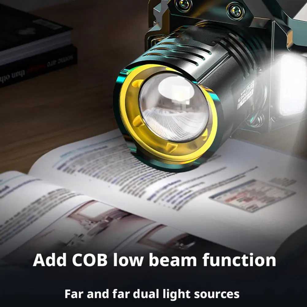USB Rechargeable Headlamp Motion Sensor COB Light 800 Lumens Super Bright Night Fishing Emergency Outdoor Lighting Hands Free H260307
