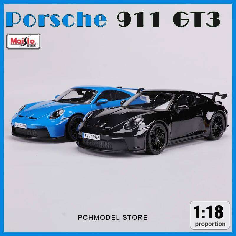 Maisto 1:18 Porsche 911 GT3 Racing Edition Die Casting Alloy Car Model Art Deco Collection Toy Tools Gift Factory Z260306