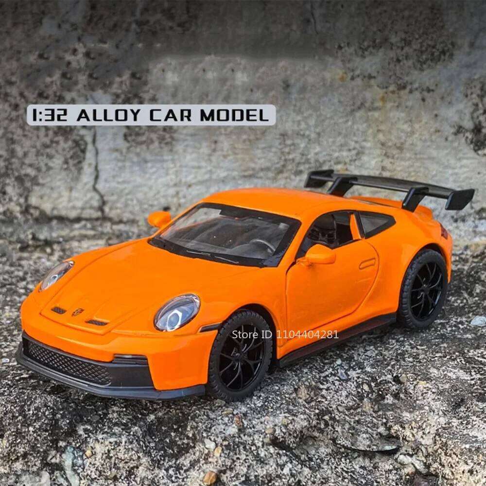 1:32 911 GT3 Panamera Alloy Model Toys Car Doors Opened Sound Light Pull Back Rubber Tires Children Diecast Toy Vehicle Boy Gift Z260306