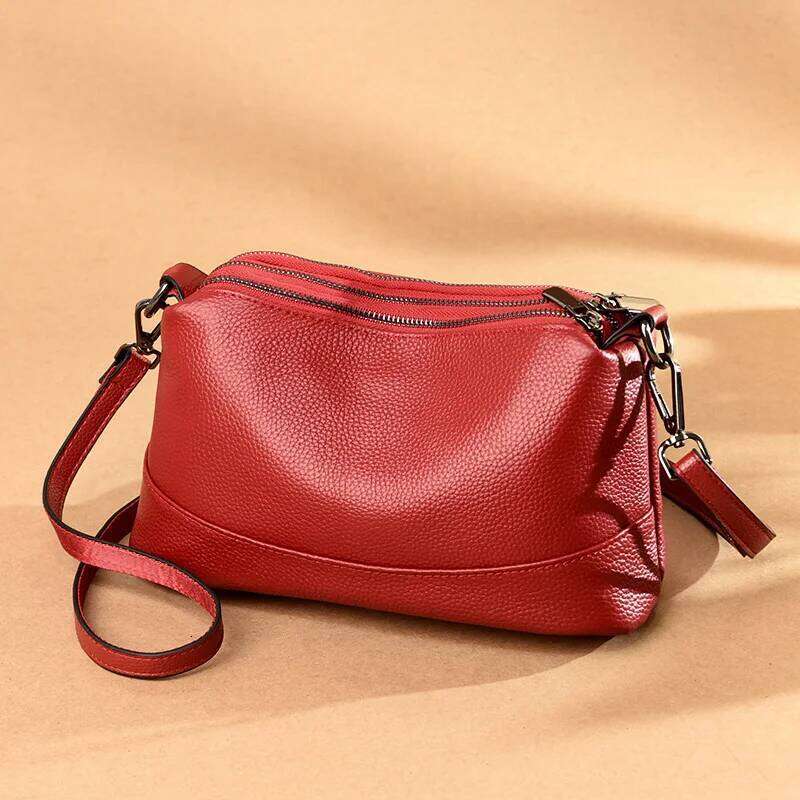 New Fashion Women Genuine Leather Handbags Women's Bags Female Shoulder Bags Luxury Brand Cowhide Ladies Messenger Bag Handheld Shoulder Bag Xiu 