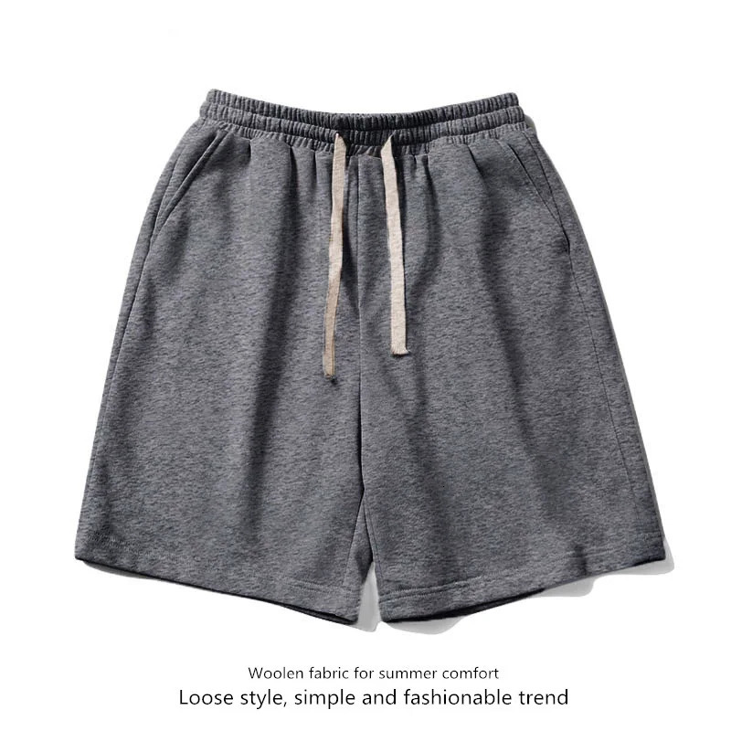 European shorts for men plus size for middle-aged and young loose and versatile five quarter pants breathable beach pants studen 260304