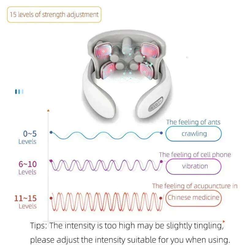 Smart And Back Massager Device Shoulder Neck Massage Cervical Vertebra Vibrator Heating Relieve Pain Muscle Care 26Y0307