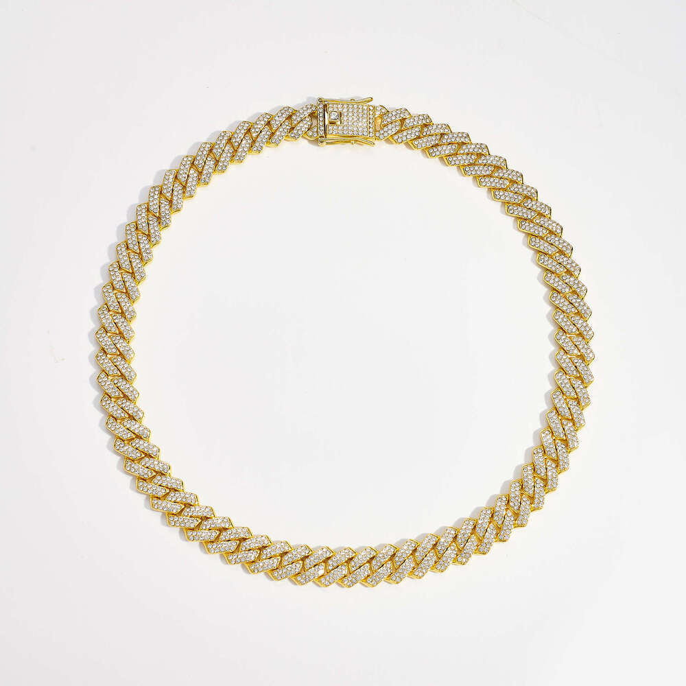 European and American Alloy Heavy Industry Full Diamond Cuban Chain High Quality 14mm Diamond-Encrusted Men's Hip-Hop Thick Necklace