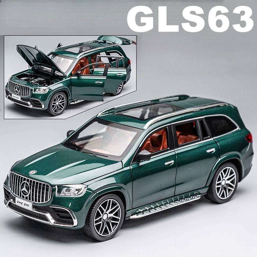 1:24 GLS63 GLE350 Model Alloy Diecast Toys Car 6 Doors Opened Sound Light Pull Back Miniature Vehices for Boys Birthday Presents Z260307