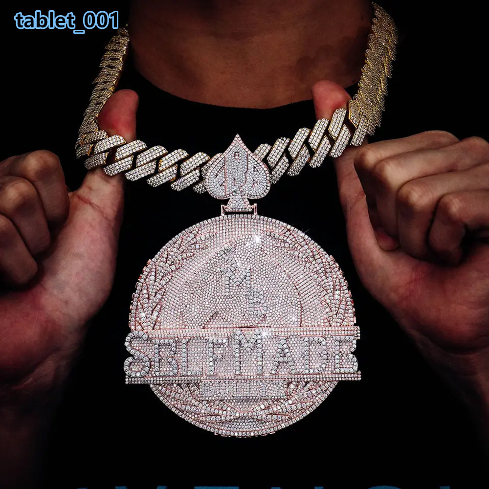 Custom 925 Sterling Silver Diamond Hip Hop Jewelry Full VVS Moissanite Iced Out Letter AD Name Pendant Bling Necklace
