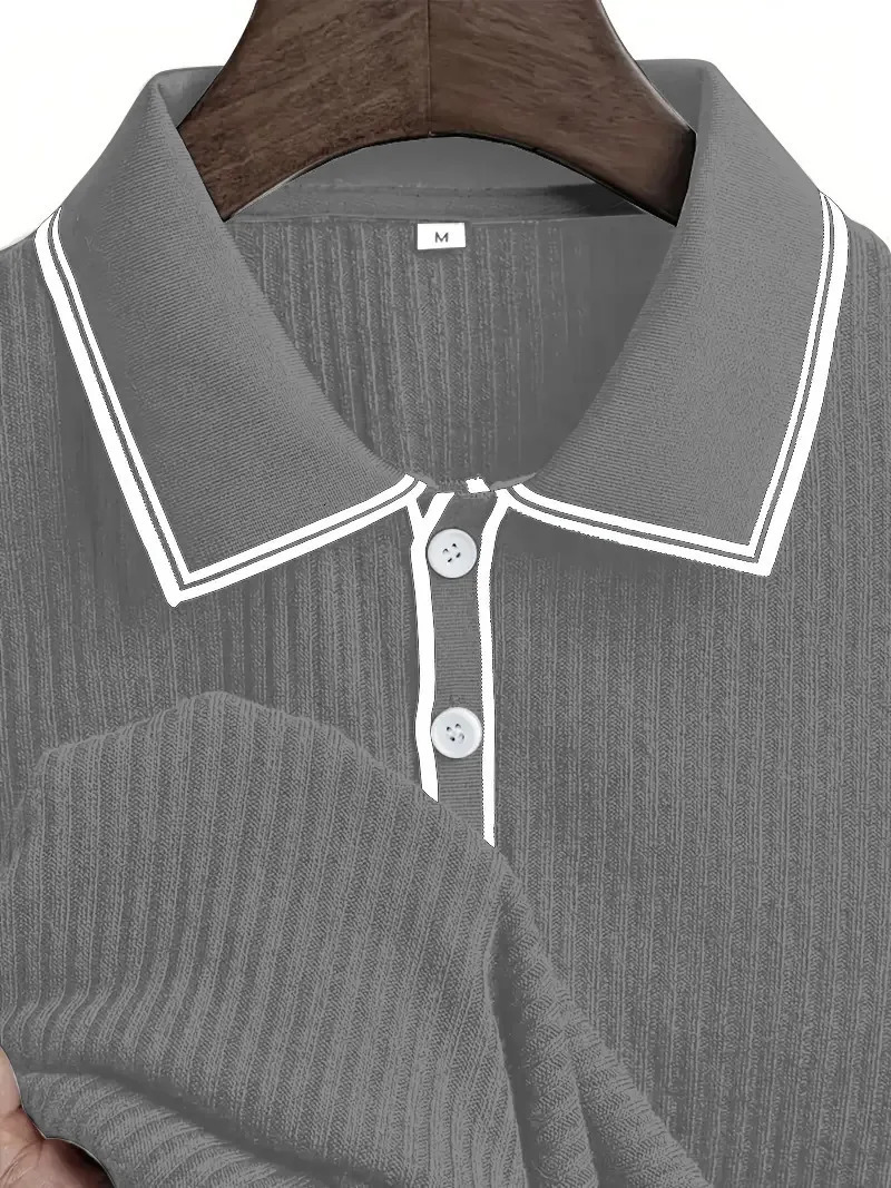Mens Polo Shortsleeved Shirt Solid Color For Men Business Casual And Trendy Summer 260302