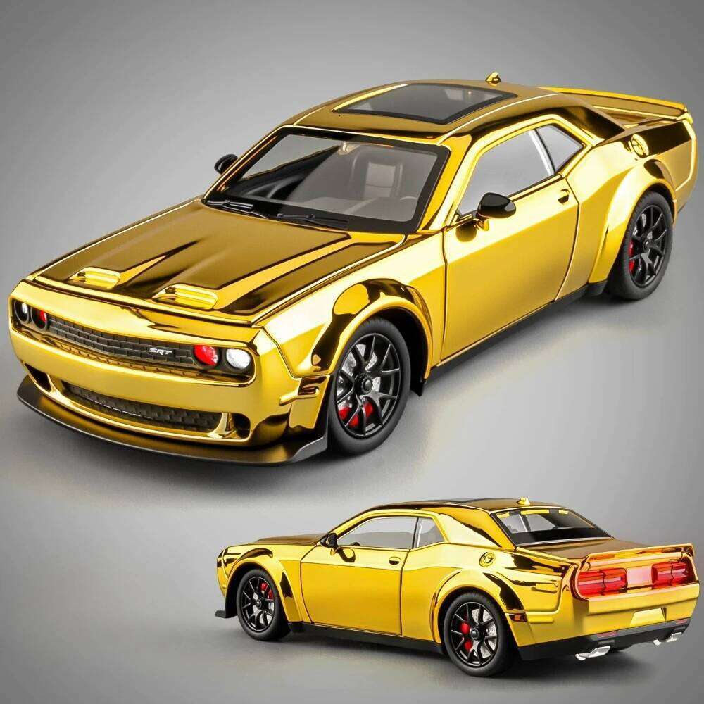 1:24 Hellcat Charger Alloy Car Diecast Model Toys Ornament Doors Opened Miniature Vehice Sound Light Pull Back Cars Toy Kid Gift Z260306