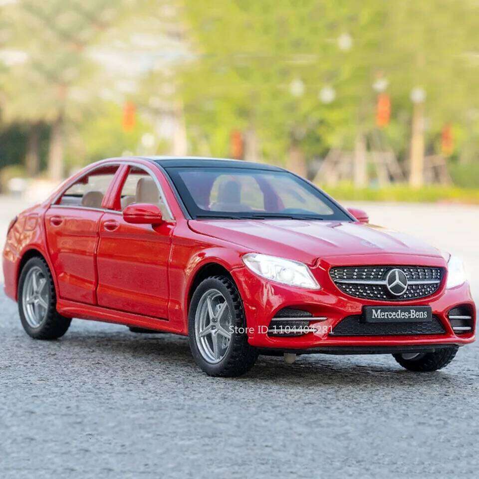 1:32 C260L E300L Alloy Diecast Model Toy Car 6 Doors Opened Sound Light Pull Back Rubber Tires Miniature Vehice for Kids Present Z260306
