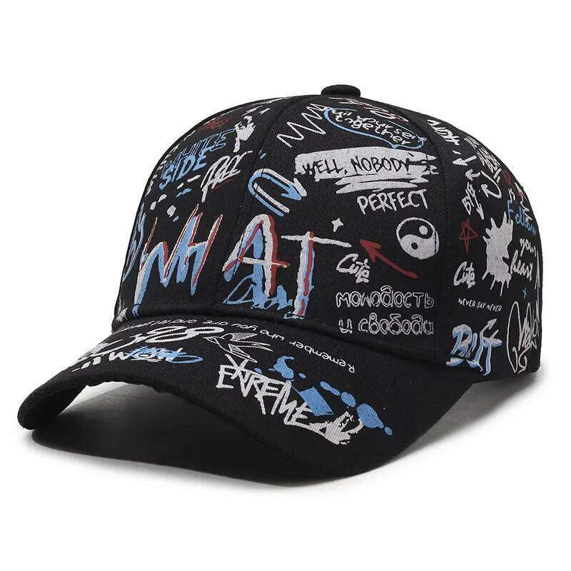 Men's women's spring autumn Korean graffiti letter printed baseball caps, men's sun protection and sunshade hats, outdoo Y260304