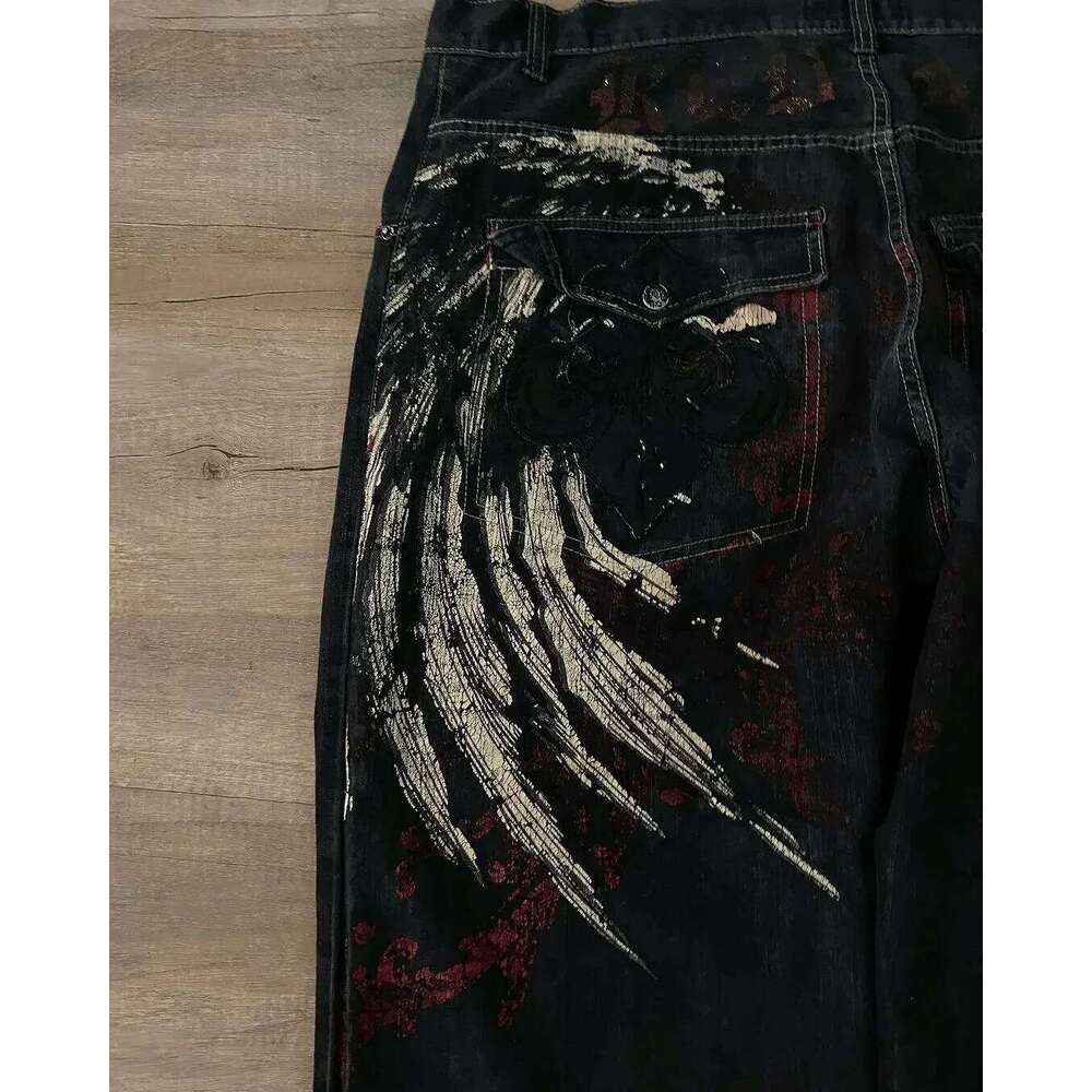 Streetwear New Y2K Harajuku Hip Hop Retro oversize Graphic Baggy Jeans Denim Pants Men Women Goth Wide Trousers 26Y0304