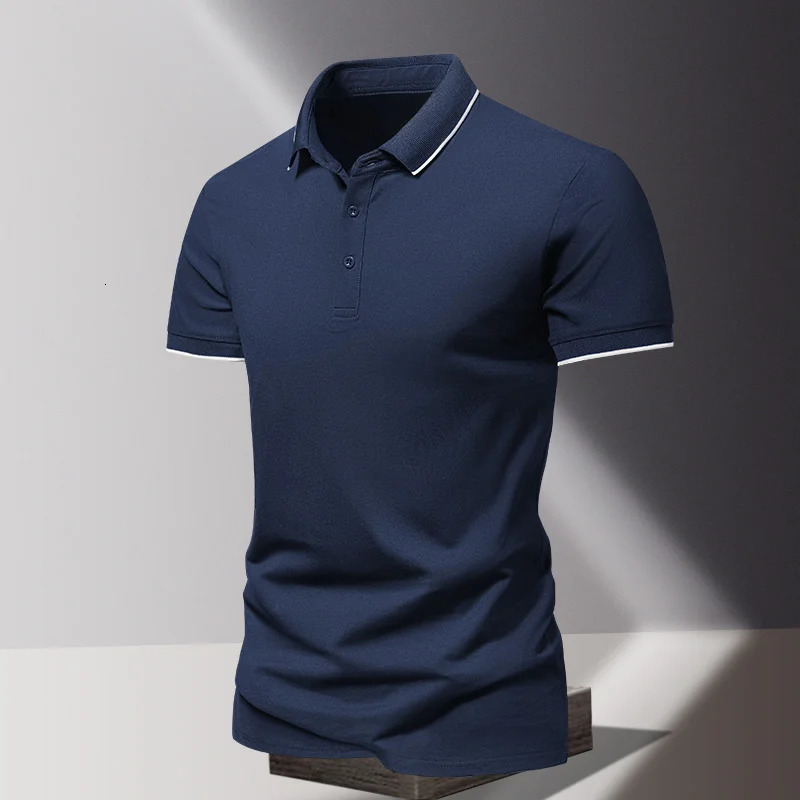 POLO shirt Summer mens loose short sleeved T-shirt ice silk quick drying simple fashion solid color casual short sleeved top 260304