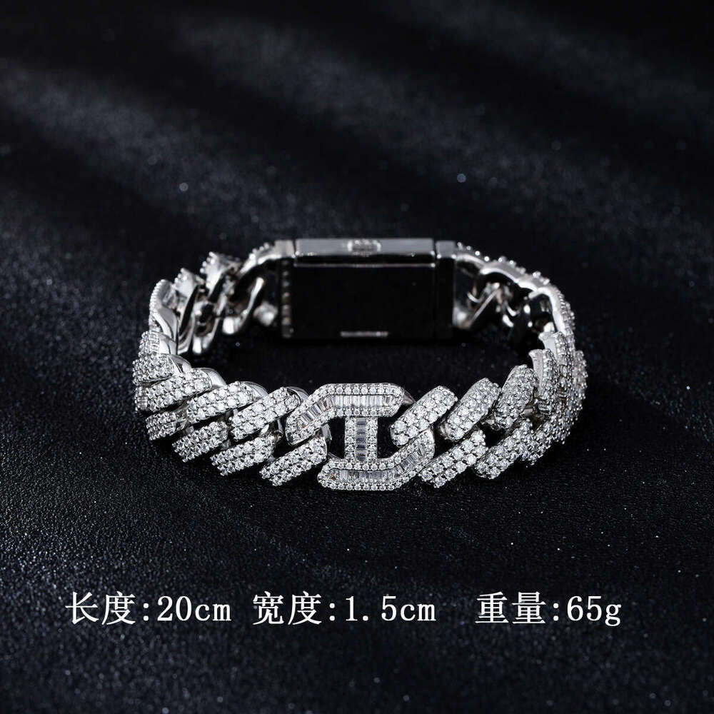 European and American style hip-hop jewelry, copper inlaid with micro zirconia, high-quality micro-inlaid zirconia Cuban necklace, hiphop